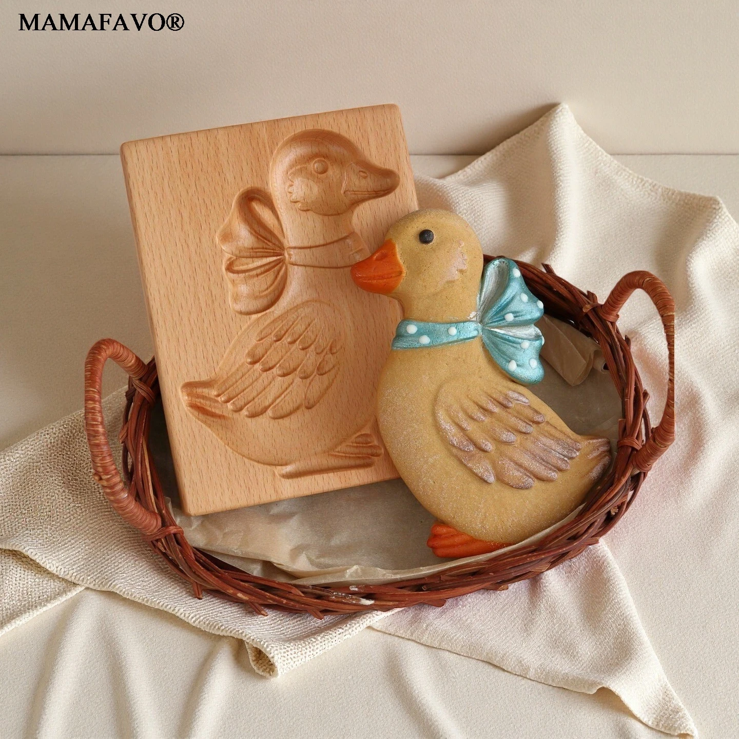 Wooden Speculaas Cookie Molds with Animals Patterns, 3D DIY Carved Embossed Biscuit Cutter Moulds, Bird, Goose, Horse, Hedgehog