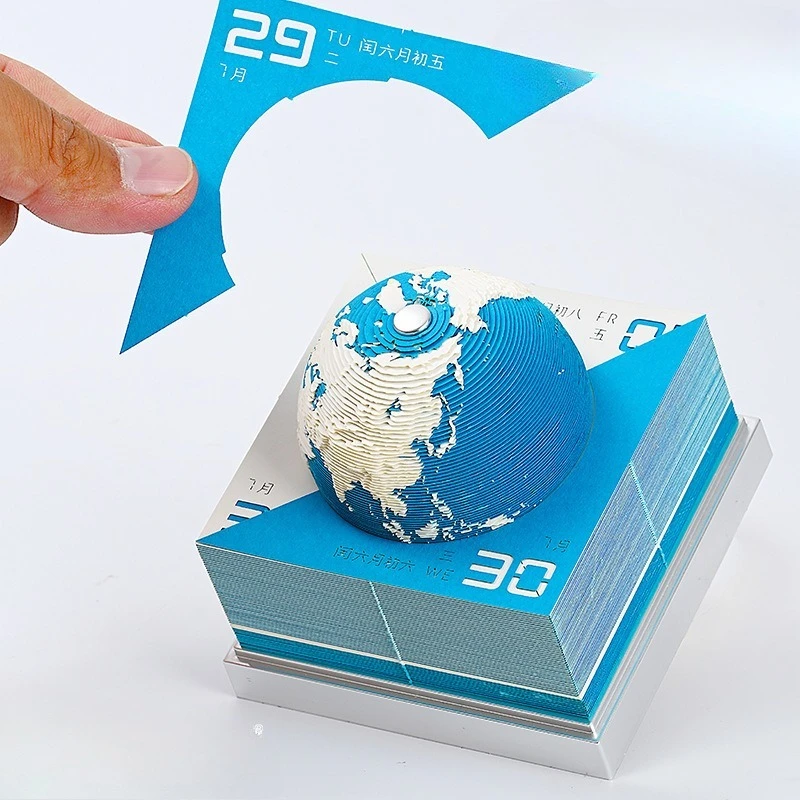 

Earth Calendar 3D Model Hand Tear Desk Calendar Paper Carving Three-dimensional Cross-border New Products