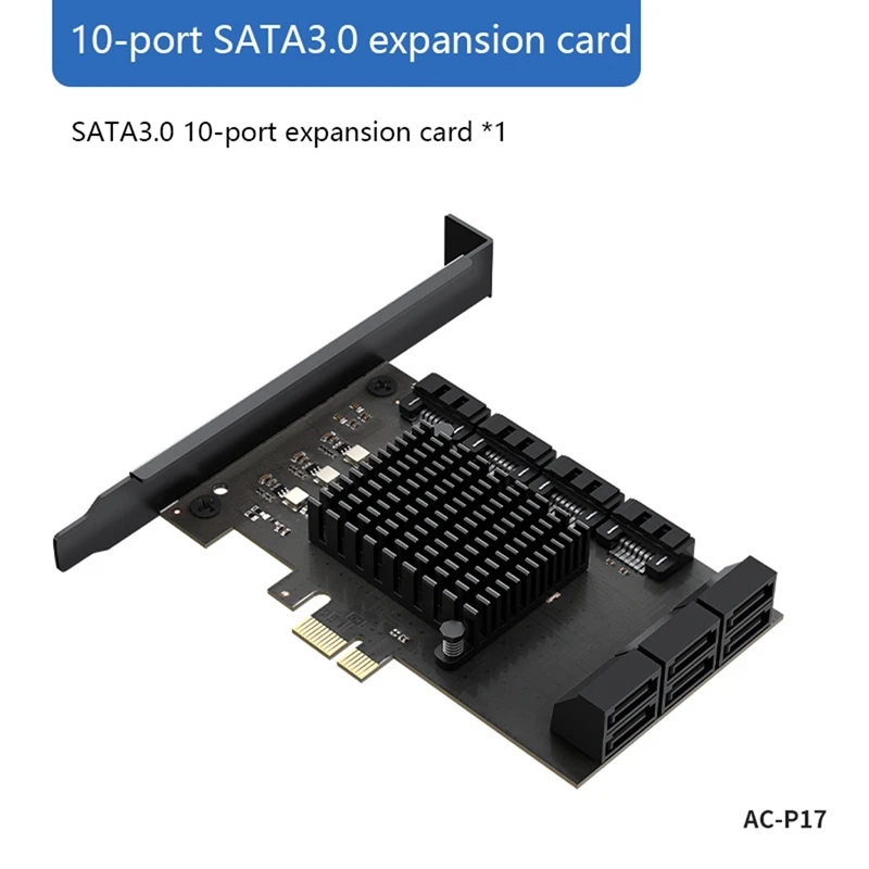 

10 портов PCIE Райзер карта SATA адаптер карты PCIE X1 к SATA3.0 6 Гб/с, жесткий диск, карта расширения для майнинга BTC