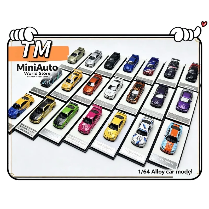 TM 1:64 Alloy Nissan GTR R34 Open-Top Edition Series Authentic Car Model Collection Adult Statue