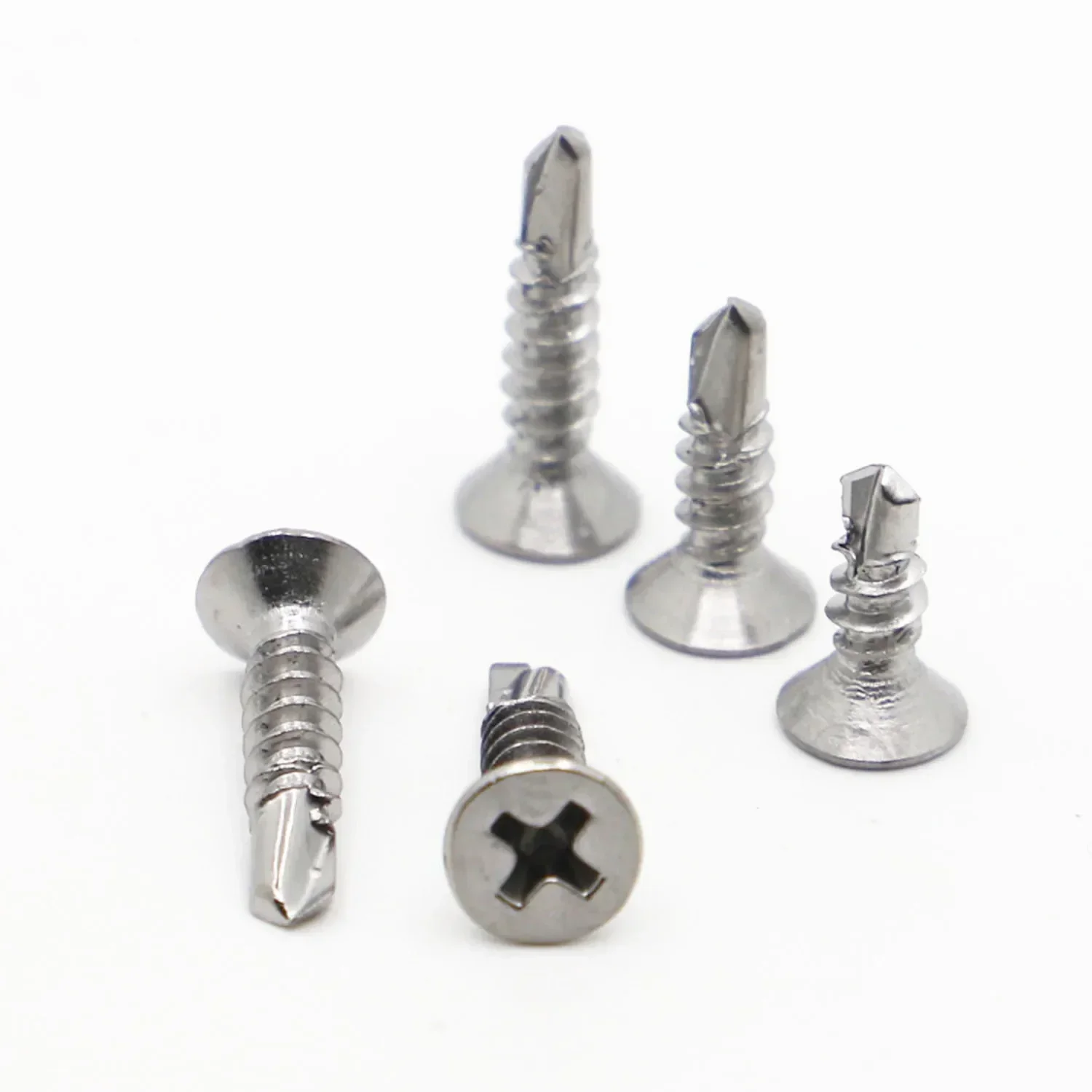 

410 Stainless Steel Self Tapping Screw M3.5-M4.2-M4.8-M5.5-M6.3 *L Flat Head Phillips Self Drilling Screw