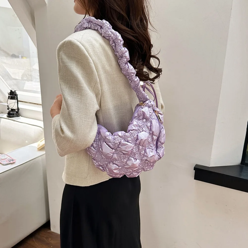 

2024 Summer Shoulder Crossbody Bag For Women Pleated Cloud Bags Large Capacity Sliver Bags Ladies Travel Dumpling Handbags