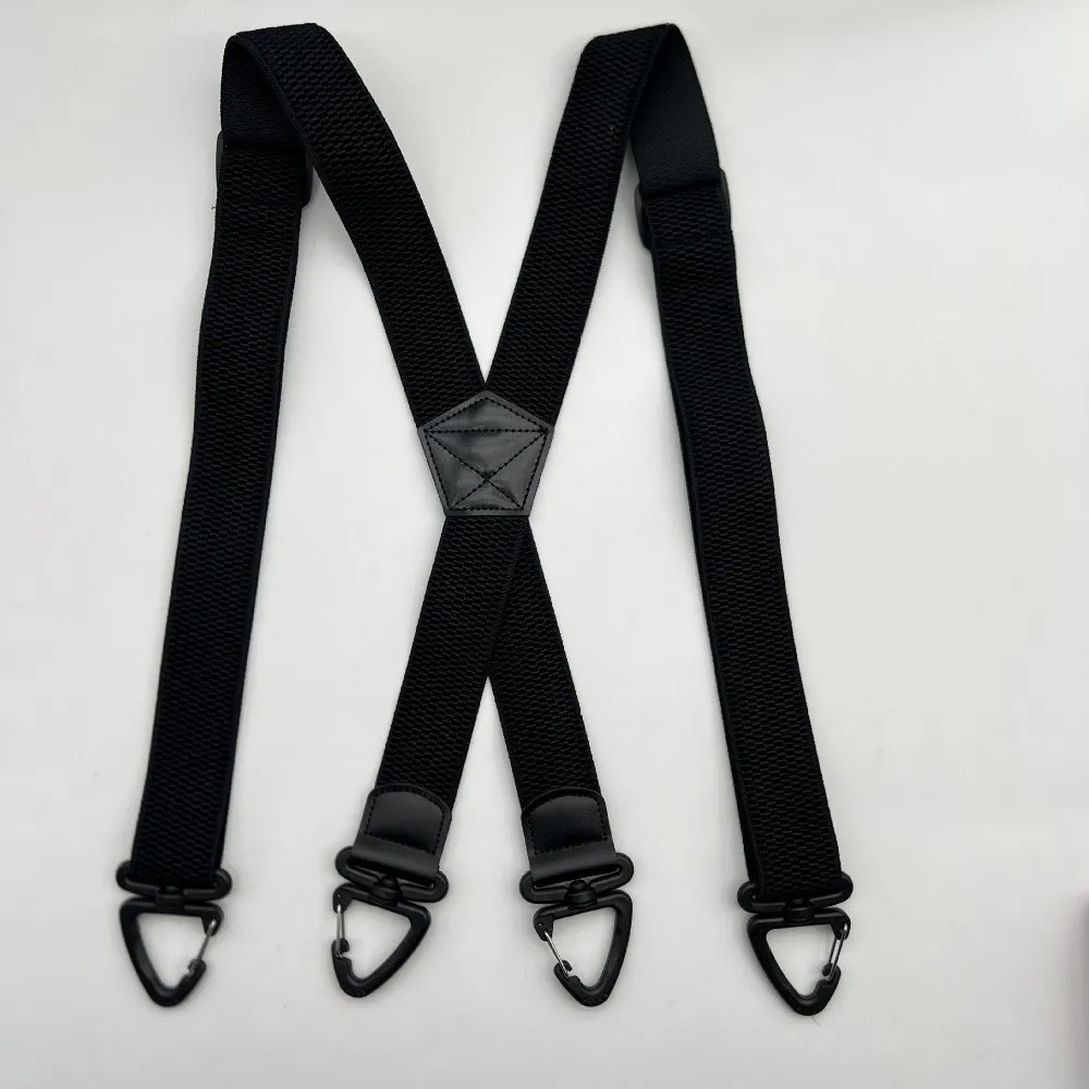 Heavy Duty Work Suspenders 3.8cm Wide with 3/4 Rotatable Gripper Clasps Elastic Pants Braces Elegant Y-Type X-Type