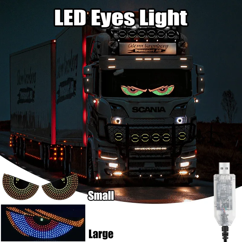 

LED Eyes Light Demon Eyes Vehicle Signal Lights Warning Strobe Lights USB Plug-in Matrix Panel Decorations for Car Windshield