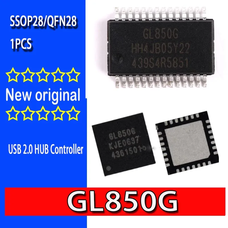 USB Interface Chip GL850G USB 2.0 HUB Controller GL850 Package SSOP28 USB Interface Chip GL850G USB 2.0 HUB Controller GL850 Package SSOP28