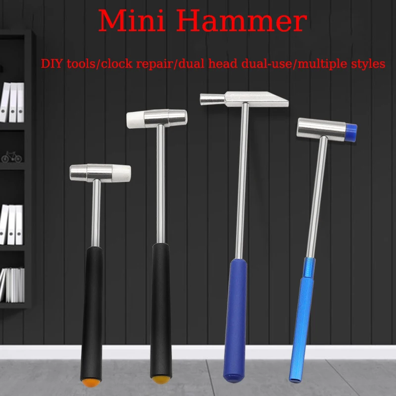 New Mini Hammer Repair Tool Metal Rubber Hammer Double Head Portable Hammer For DIY Jewelry Watch Repair Hand Tools