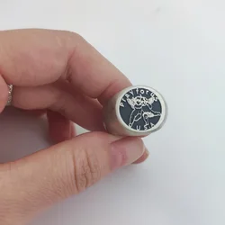 Personalizzato 925 argento massiccio Vingtage 15mm anelli rotondi personalizzati incisione Laser sigillo Logo immagine lettera anello per gli uomini gioielleria raffinata