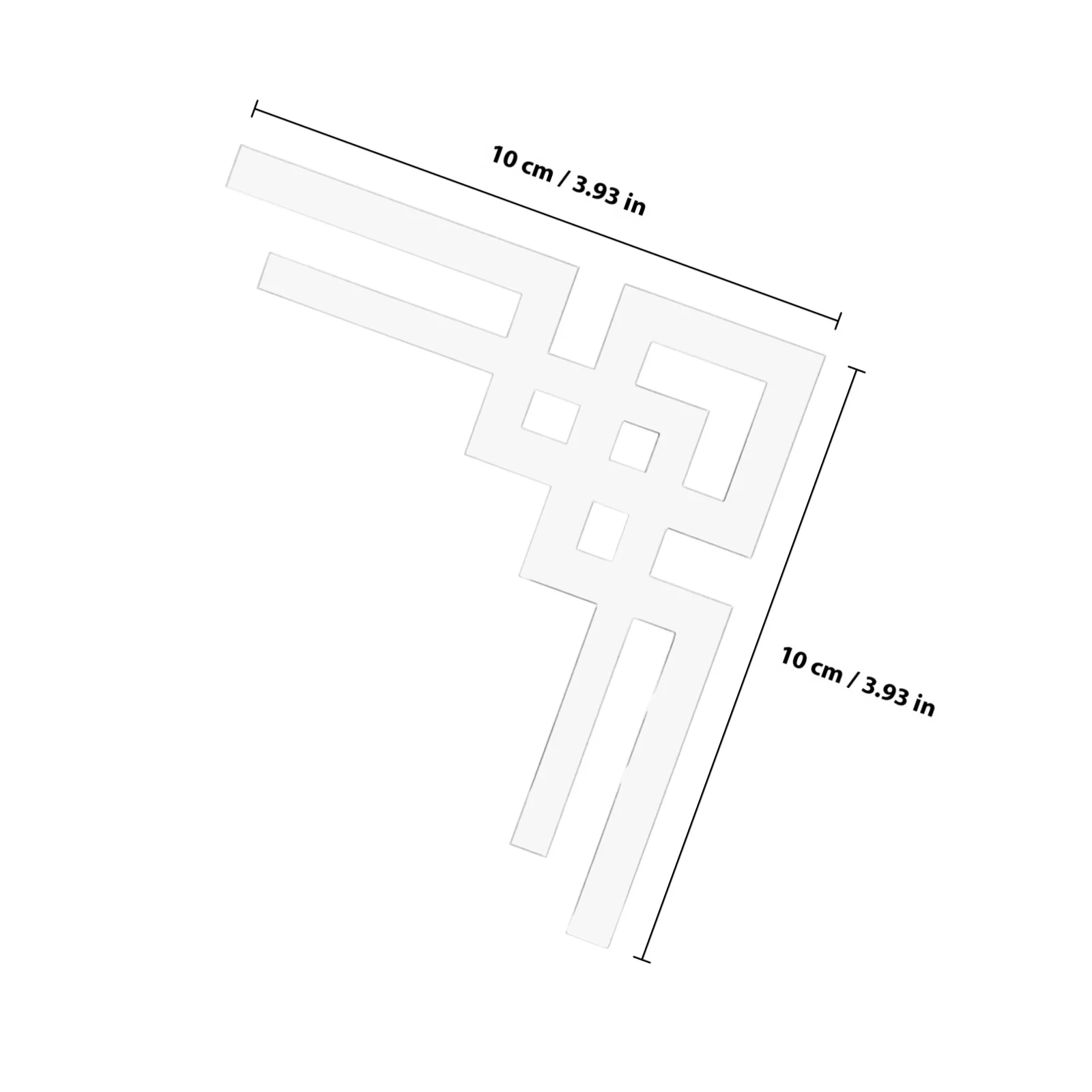 4개입 속이 빈 거울 벽 스티커, 셀프 접착식 코너 데칼, 방 꾸미기, 벽 거울 장식, 거실, 침실, 캐비닛용