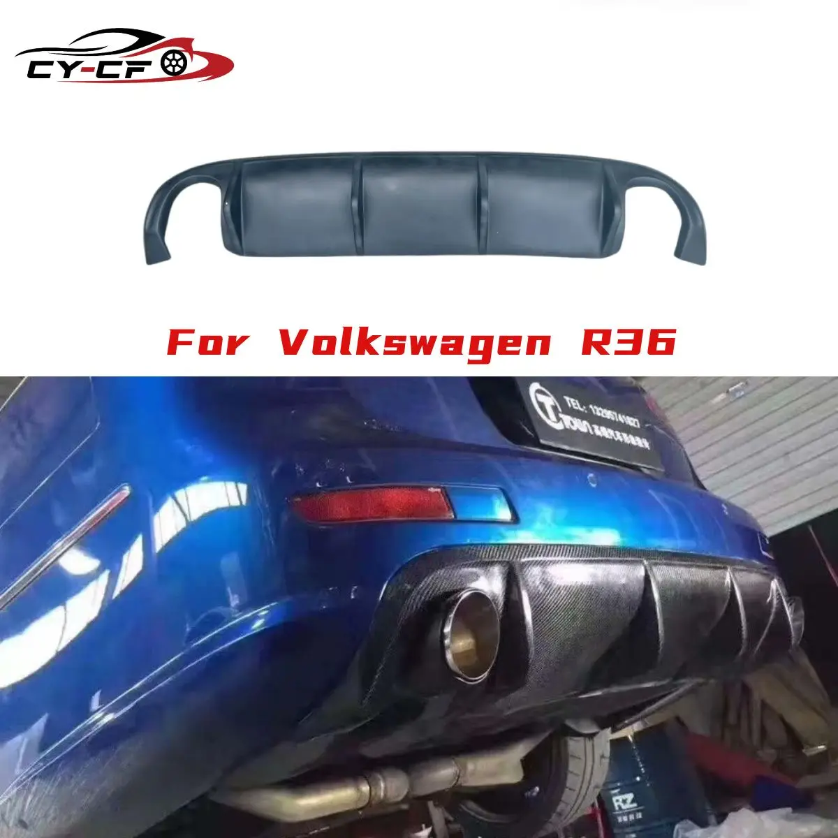 

For Volkswagen R36 Station Wagon High quality Carbon Fiber Rear Lip Diffuser Decorative Exterior Body Kits Car Accessories