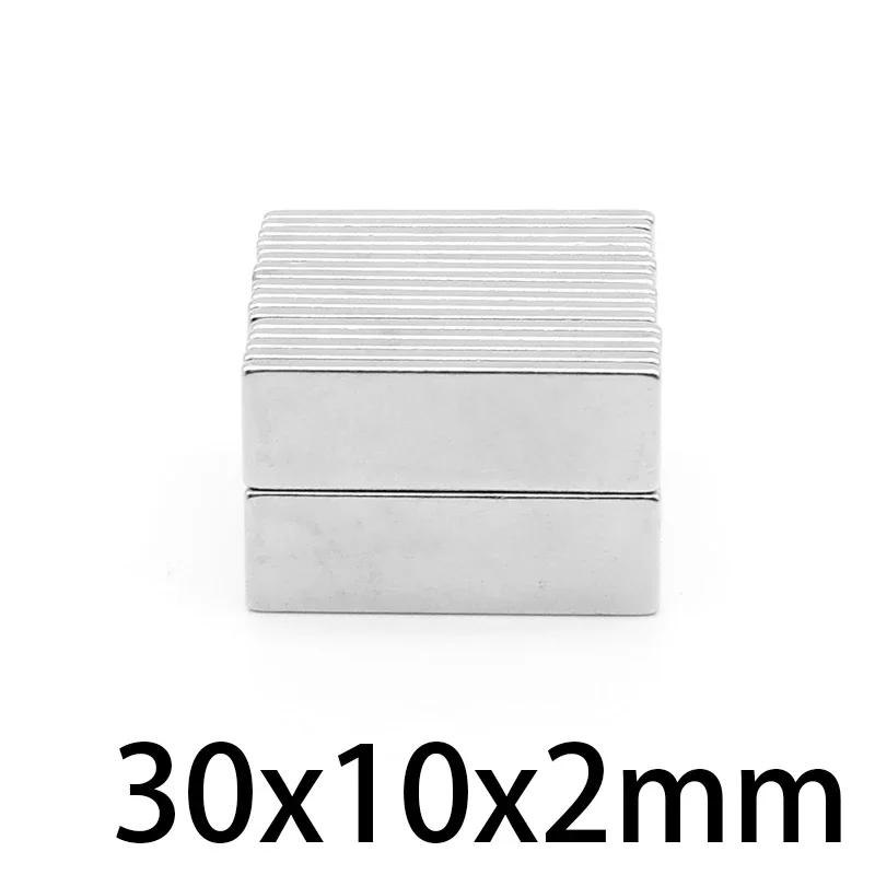 10/20/50/100PCS 30x10x2mm Block Powerful Strong Fridge Magnets Rectangular Rare Earth Neodymium Magnet Magnetic Sheet