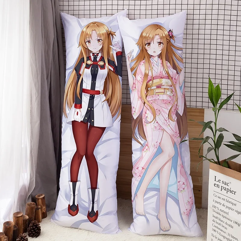 Sword Art One Asuna Dakimakura Anime Two-Side Printed Hing Body Long Pillow Cover Kawaii Otaku Waifu LOLI Pillowcase