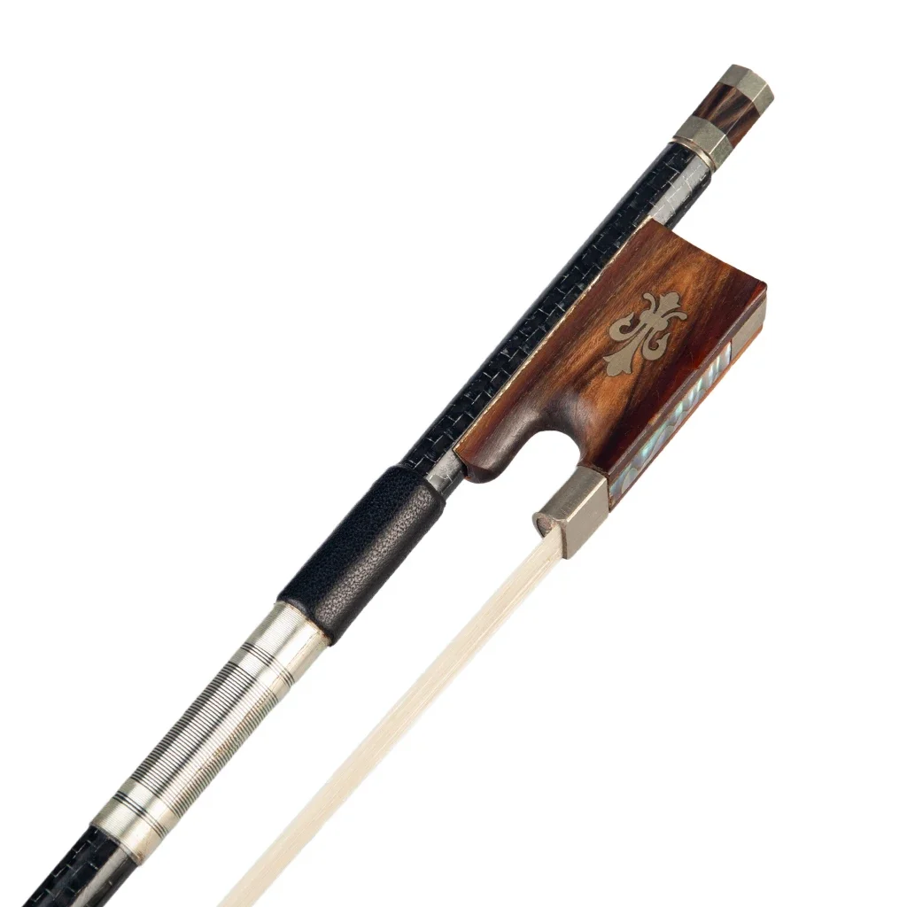 Master Silver Silk Braided Bow Carbon Fiber 4/4 Fiddle With Ox Horn Frog Natural Horsehair Well Balance Fast Response - Image 4