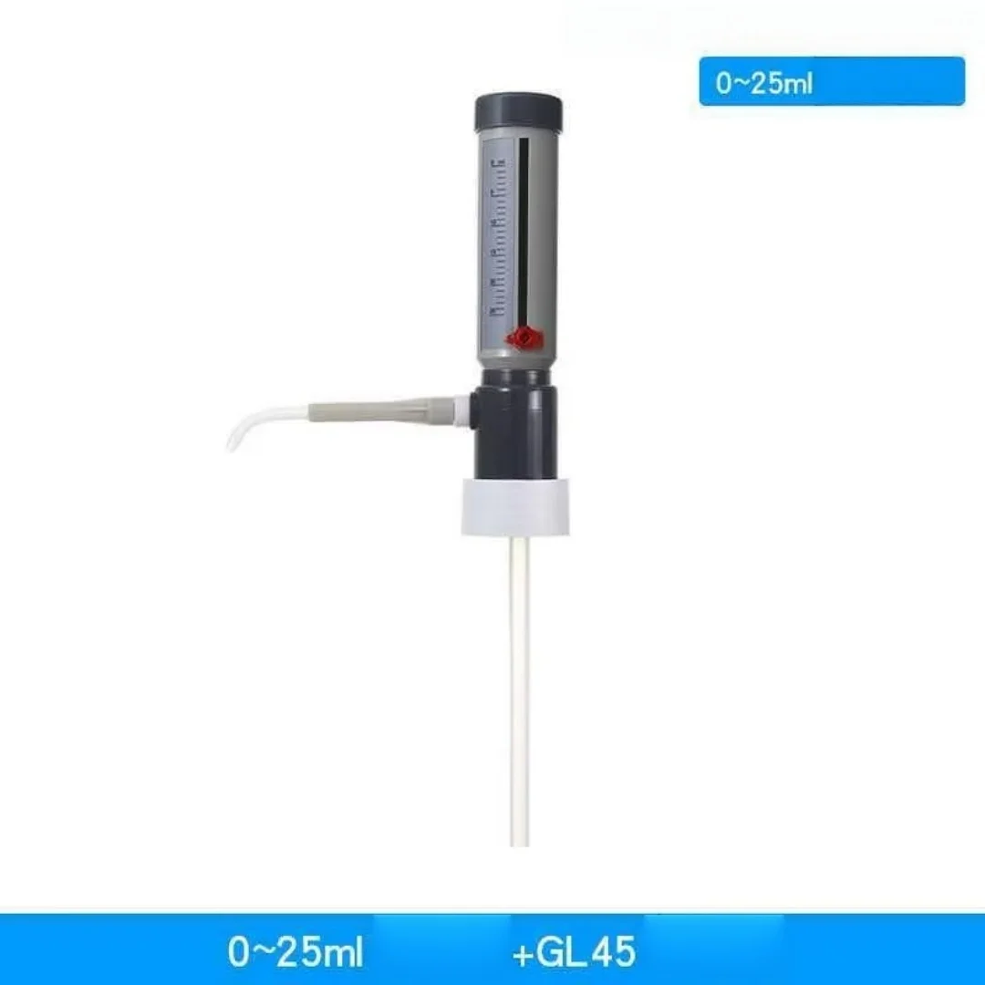 Lab Bottle Top Dispenser Economic Dispenser 0-25 ml Adjustable Liquid Adder Semi-automatic Liquid Dispenser With GL45 Adapter