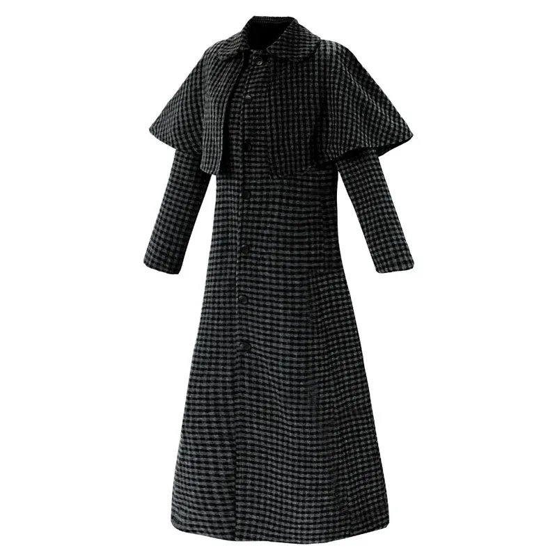 

25COSWed сезон 2, костюм для косплея «Санда Аддамс», шерстяное пальто, темное готическое пальто в стиле Лолиты, пальто для ролевых игр, Хэллоуин, карнавал, вечеринка