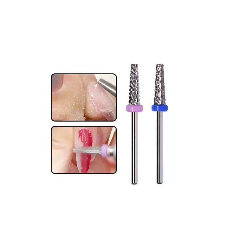 Foret à ongles en carbure d'acier au tungstène 3/32 ", fraise rotative de haute qualité, mèches de manucure, accessoires de perçage, outil pour ongles