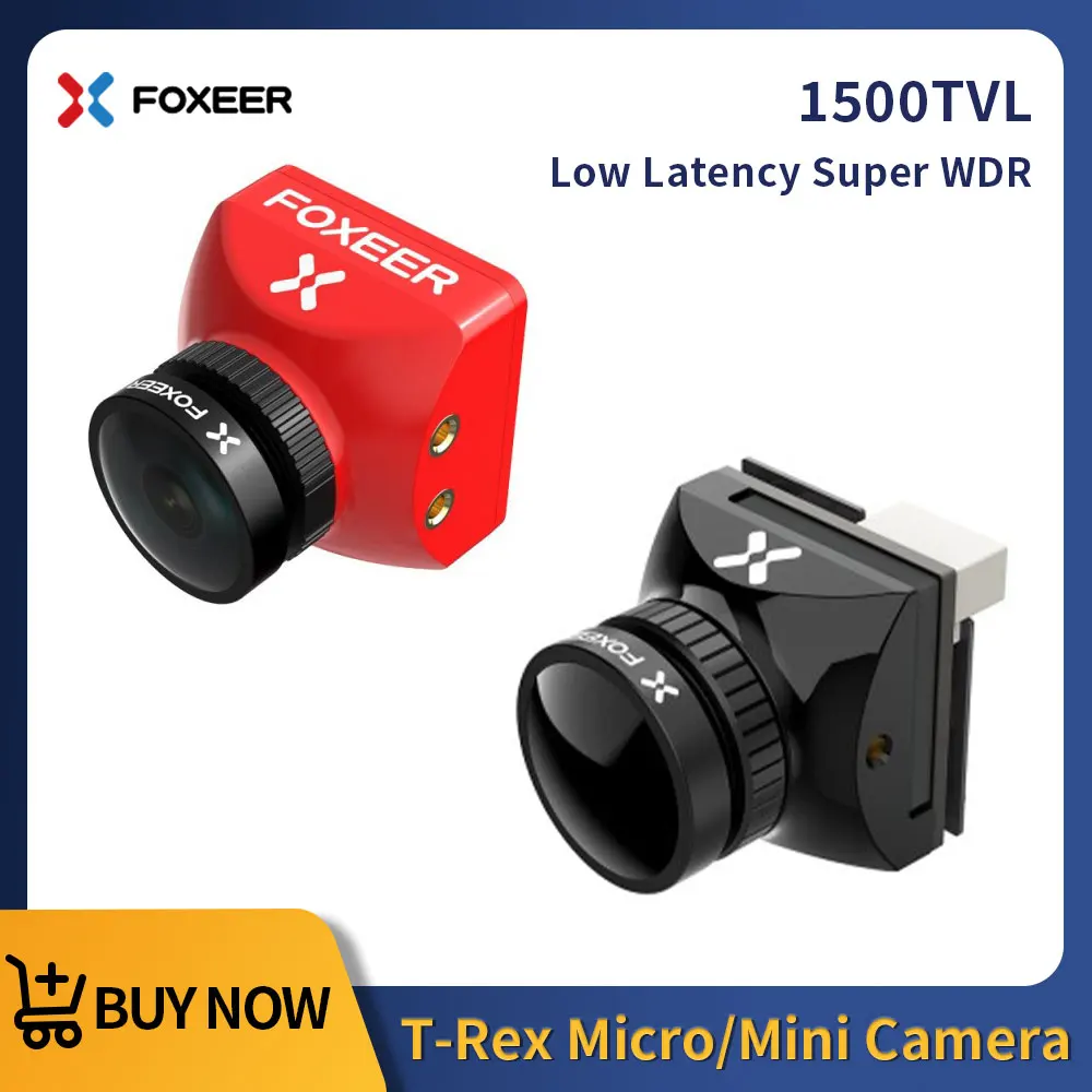 

Foxeer T Rex Micro Mini 1500TVL FPV камера с низкой задержкой Super WDR WDR 4:3 16:9 PAL NTSC Переключаемая полнопогодная камера для гонок FPV