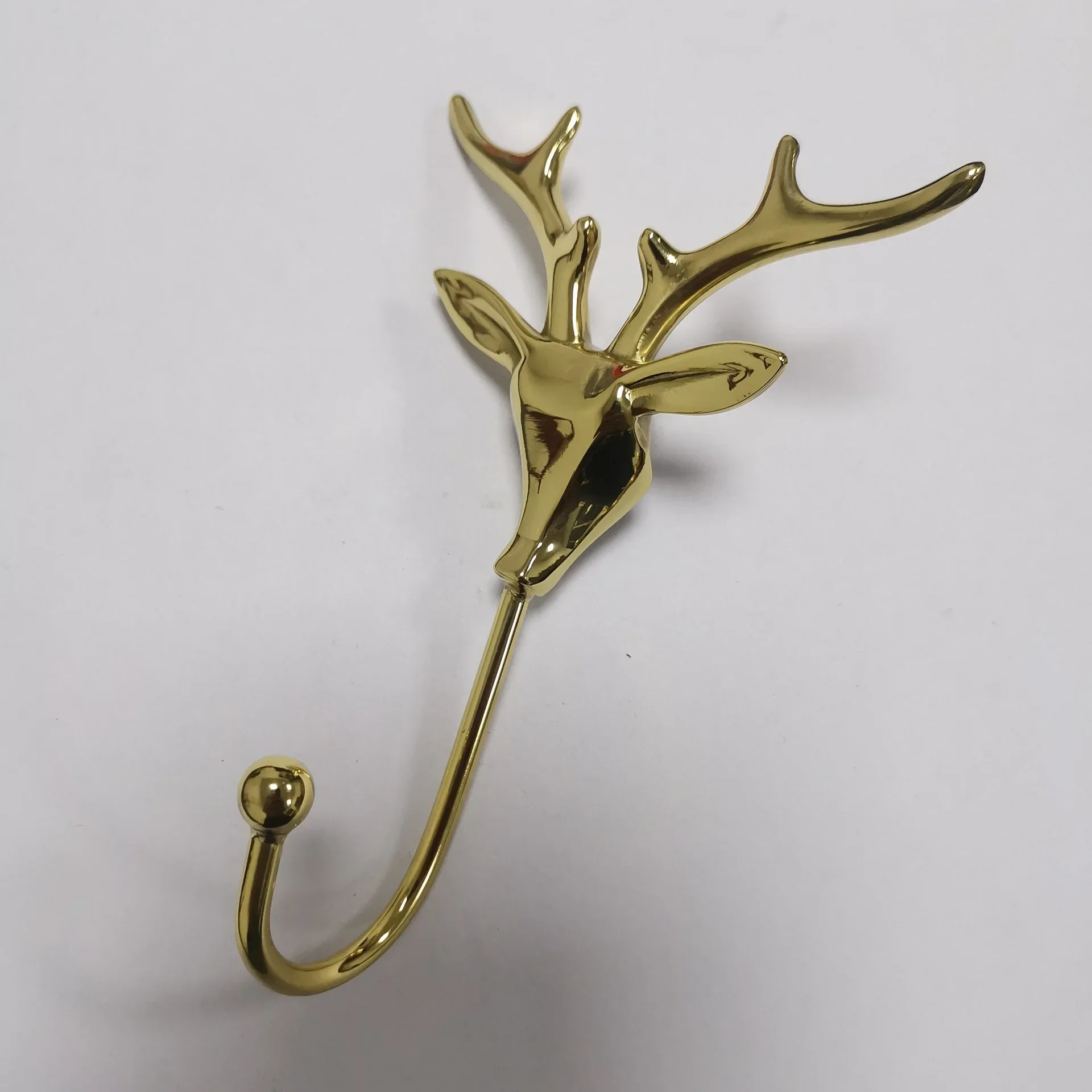 Brass Home Hook Gold Deer Head Hooks Keys Pure Cooper Holder Wall Hook Multifunction Hanging Hook Furniture Decoration Hardware