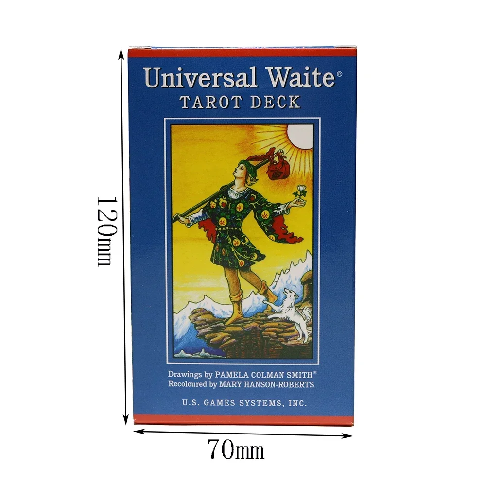 Nowy solidny pokład 12X7CM uniwersalne karty tarota Waite z przewodnikiem dla początkujących.78-kolumna kart. Dostępne śledzenie logistyczne