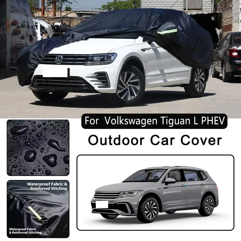 

For Volkswagen Tiguan L PHEV Car Covers Outdoor Waterproof Dustproof Sun Rain Snow Protection Thick Oxford Cloth Car Accessories