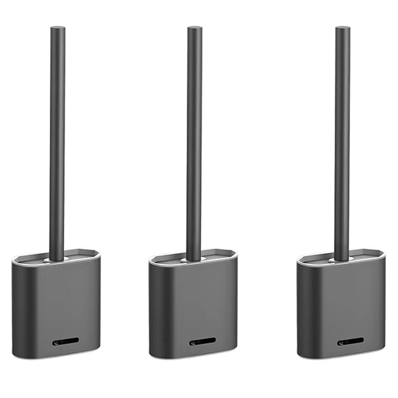 

AB35-3X Силиконовая щетка для унитаза премиум-класса — серый — держатель щетки для унитаза с настенным креплением и турбо-сушкой