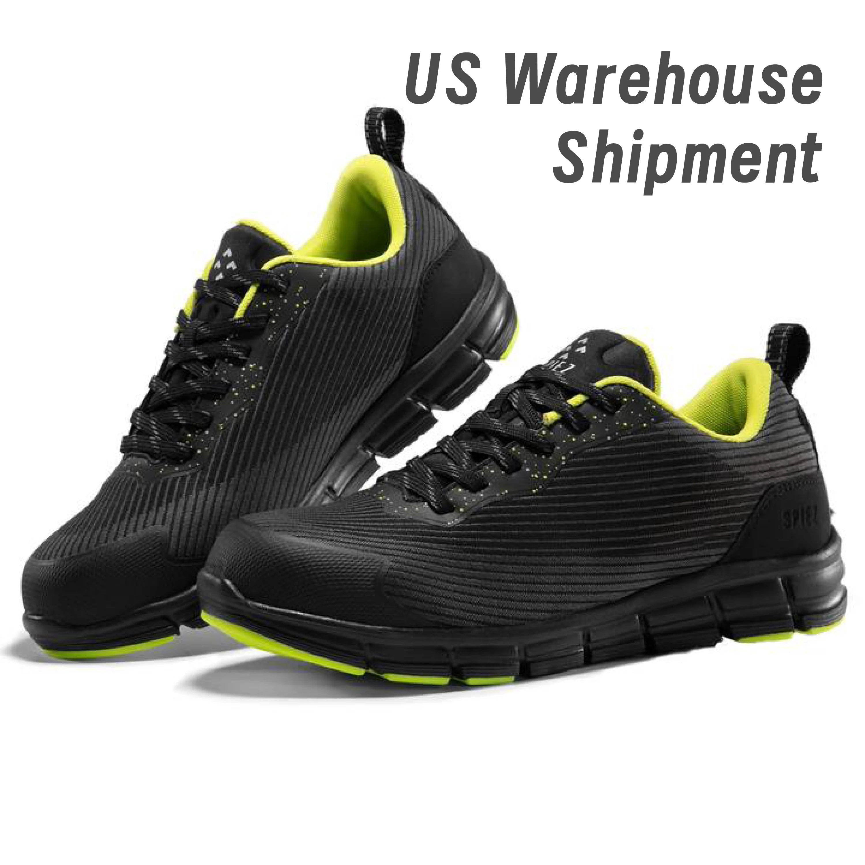 SPIEZ zapatos de seguridad impermeables para hombre, puntera compuesta, calzado deportivo de trabajo ligero antideslizante, negro verde