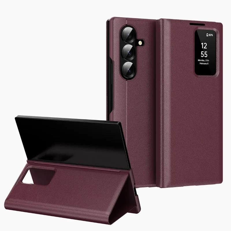 For Samsung Z Fold 8 Ultra Built‑in Card Slot Answer Calls Without Flipping Instant Kickstand Function Full Shockproof Cover