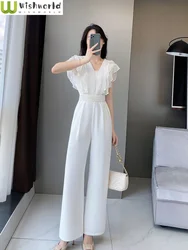 2024 Spring/Summer New High Waist Fashion Celebrity High Grade Feeling Draping and Slimming One Piece Wide Leg Pants for Women