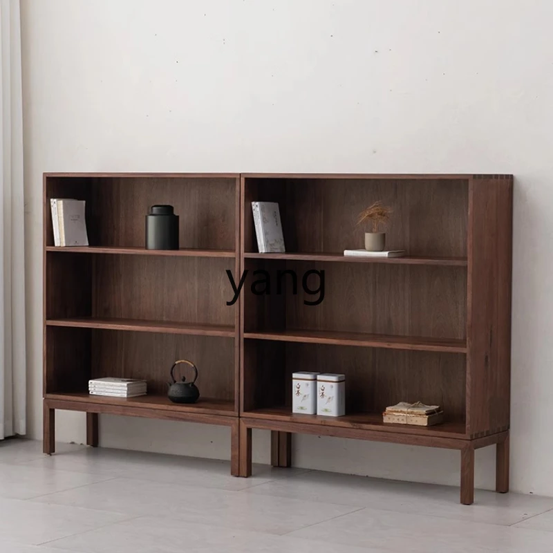 

Ltt tea room tea set storage cabinet black walnut solid wood storage rack storage cabinet
