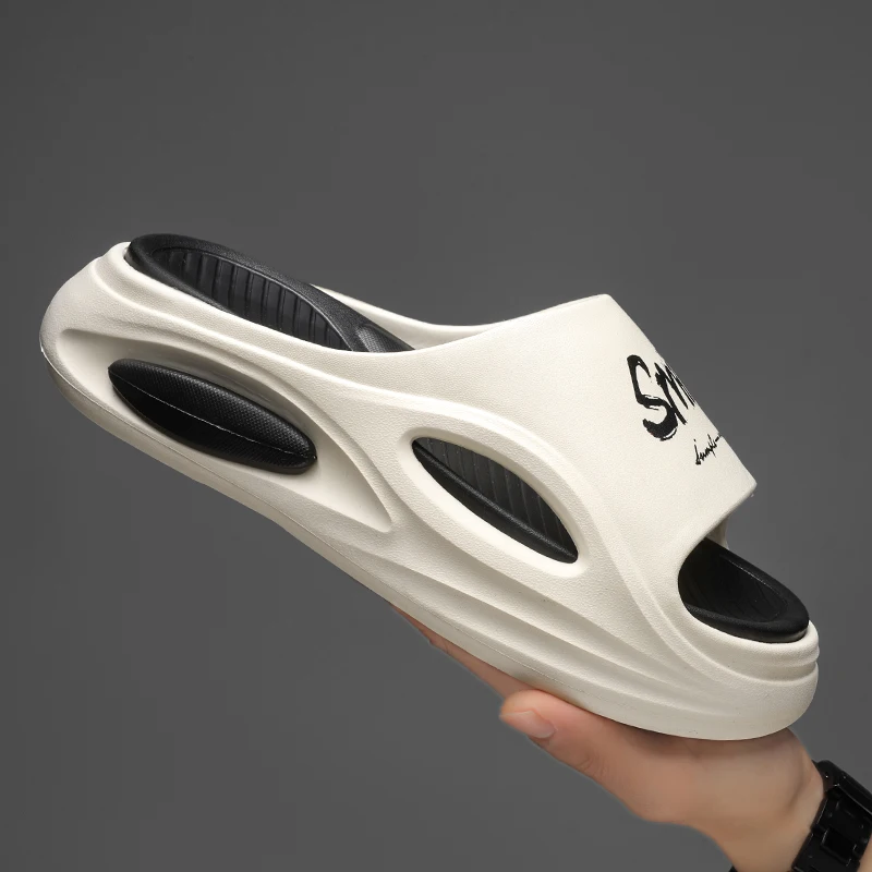 

Новинка, Нескользящие шлепанцы на толстой подошве разных цветов для пар, мужская домашняя водонепроницаемая обувь EVA, женские шлепанцы без шнуровки