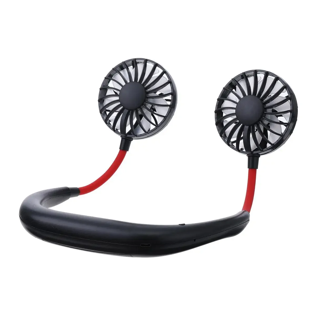 

Mini Portable Fan Hands-free Neck Band Hands-Free Hanging USB Rechargeable Dual Head Fan Air Cooler Fan for Room Sports Students