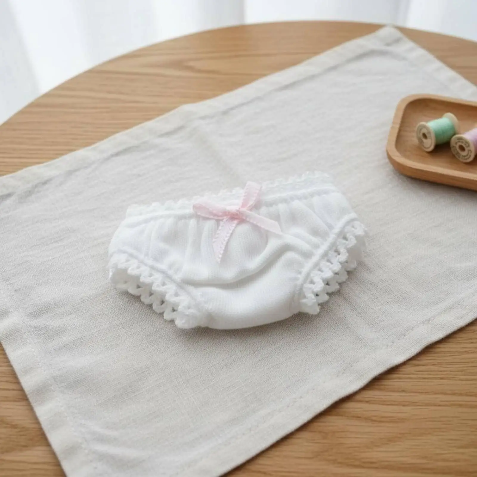 5x10cm Doll Fits Plump & Normal Dolls White Doll Panties Lace Trim Toy Accessory