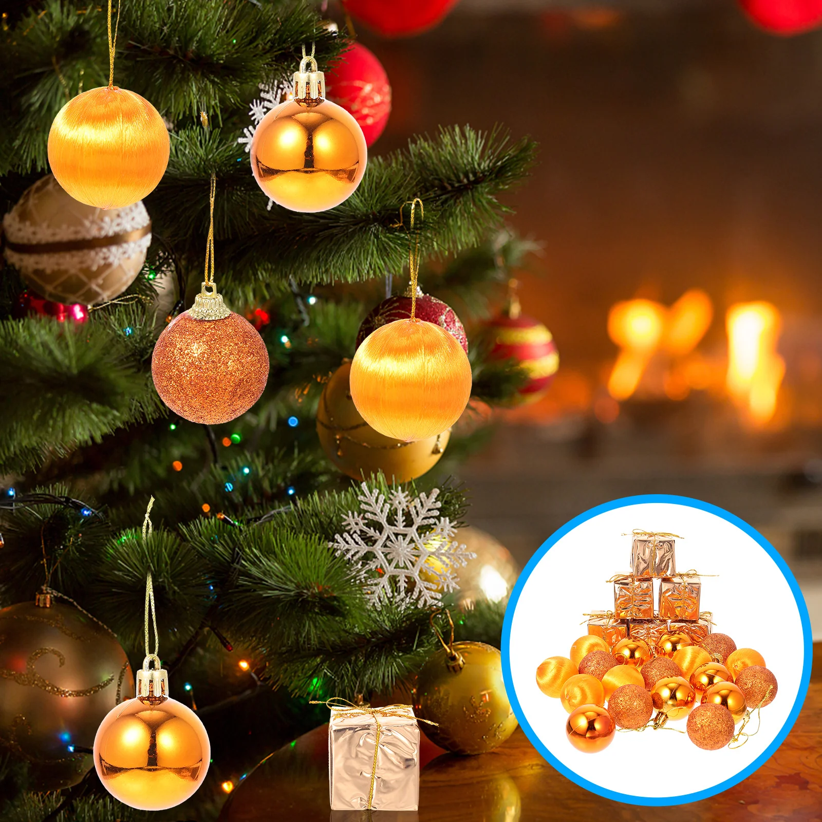 

24Pcs Christmas Hanging Ornaments Colorful Xmas Balls Tree Pendants Decorative Festive Party Decor Christmas Pendants