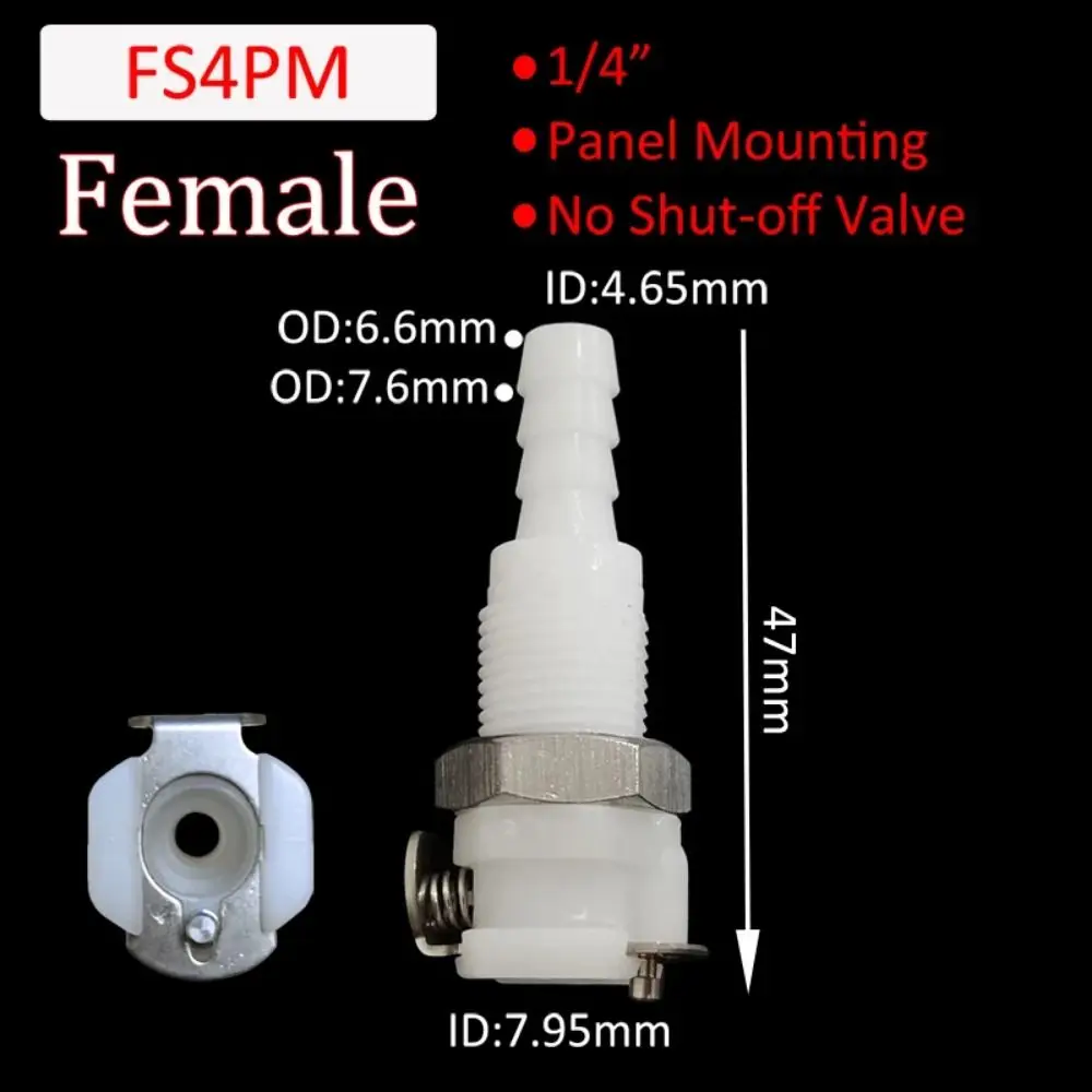 

1Pcs Disconnect Fitting Coupling Hose Joint Quick Shut-Off Male Female Hose Barb Valved 3/16 1/4 Tube Connector Quick Coupler
