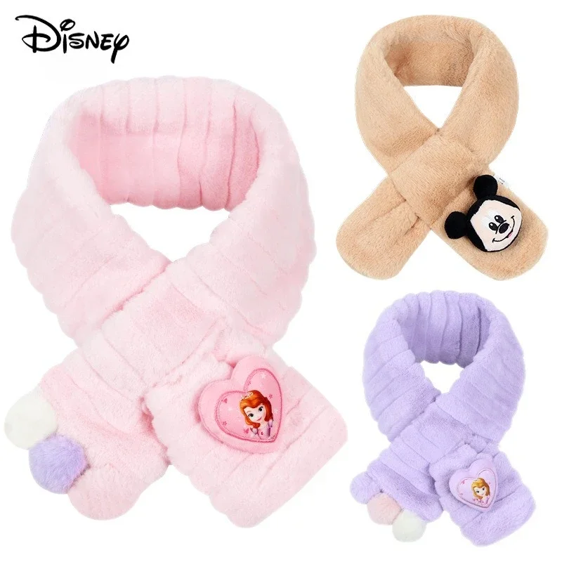 وشاح ديزني للأطفال بياقة عطلة شتوية النسخة الكورية من القطيفة الدافئة المقاومة للرياح للفتيات الصغيرات وغطاء حماية للرقبة