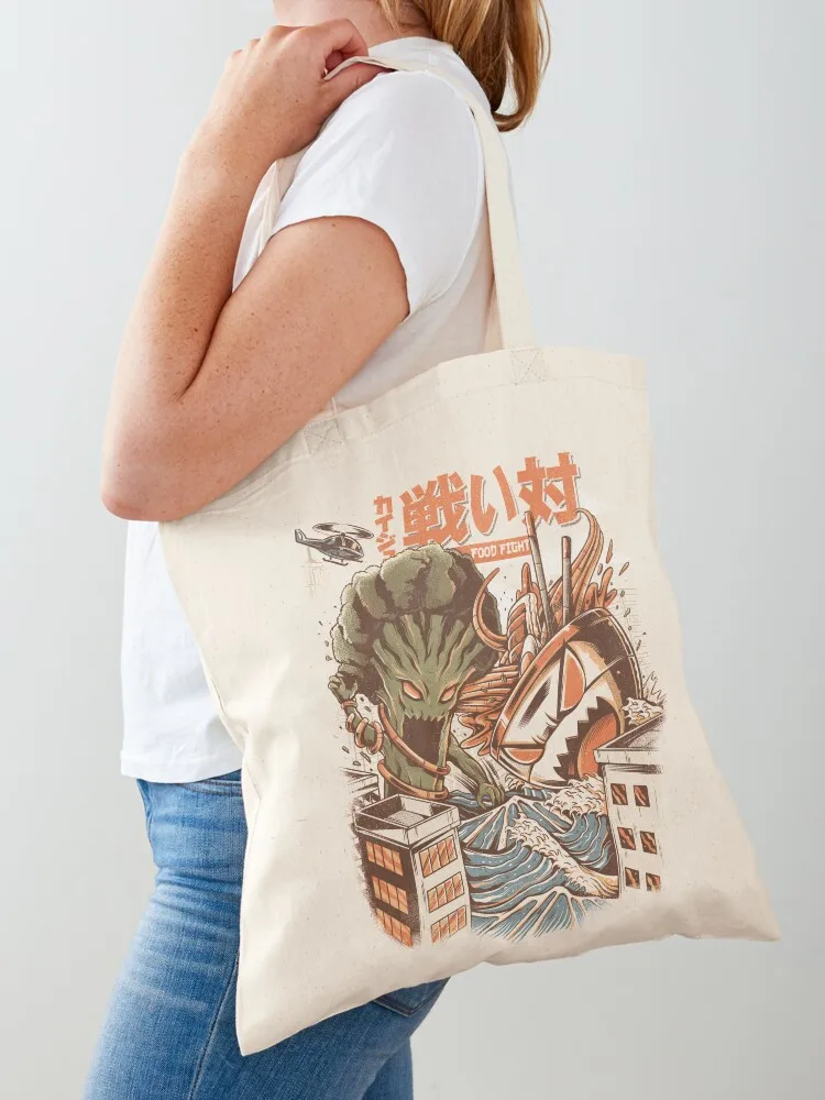 Brocco vs Ramen Kaijus Tote Bag canvas tote bags canvas tote Canvas stote bag