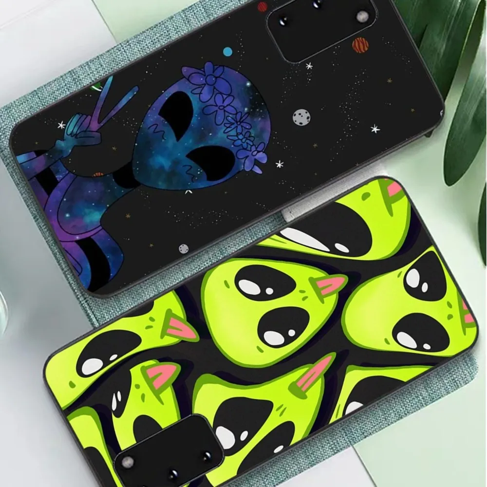 Cute Cartoon Alien Space Phone Case For Samsung S 9 10 20 21 22 23 30 23plus lite Ultra FE S10lite Fundas