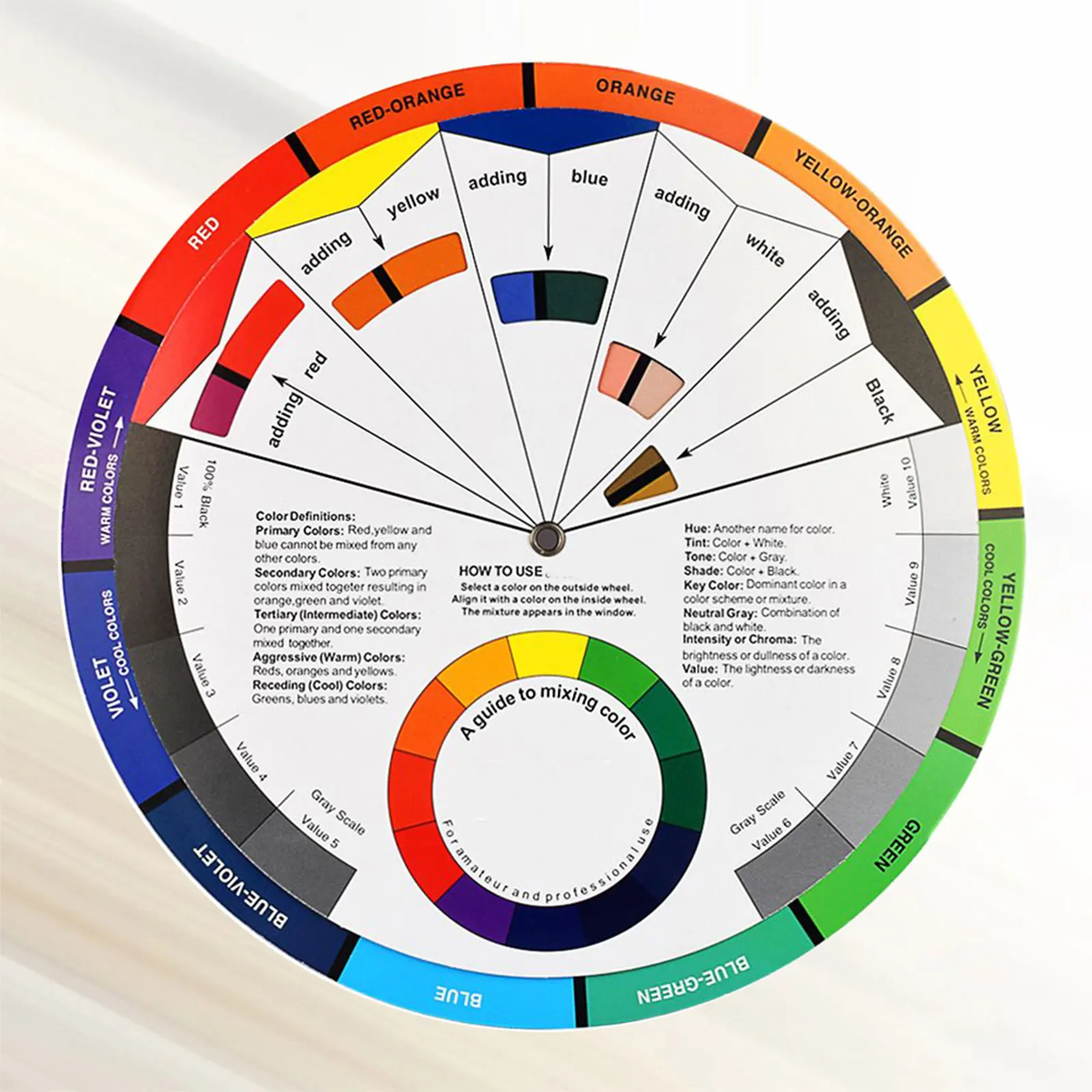 Round Color Card Pigment Wheel Professional Color Wheel Color Tool