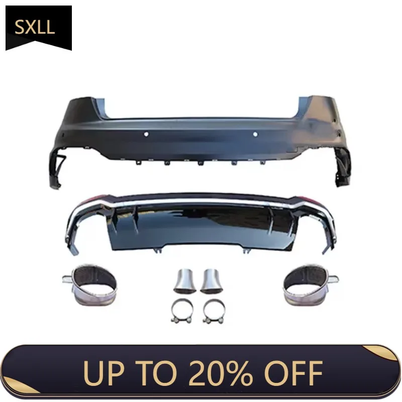 

SXLL The high-quality rear bumper of the A4 B9 was retrofitted with an RS4 rear bumper diffuser with exhaust pipe muffler tip 20