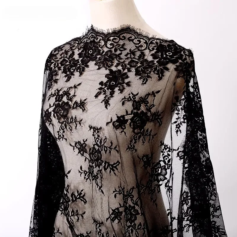 

New Luxury French Lace Decal Fabric DIY High-end Wedding Dress Tablecloth Curtain Clothing Background Decoration Accessories