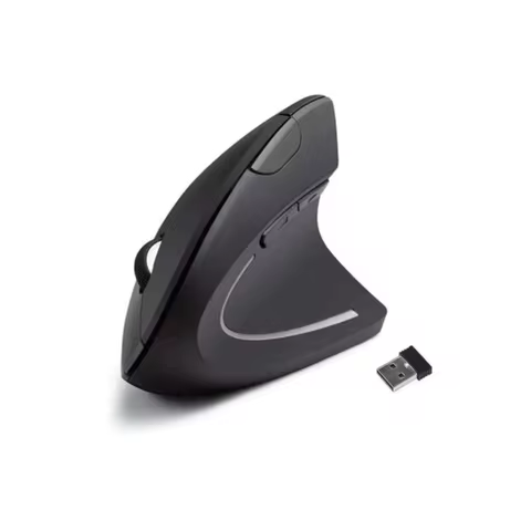 Mouse Ergonômico Vertical Sem Fio 2.4GHz com 6 Botões e DPI Ajustável (800/1200/1600) para Laptop, PC e Desktop