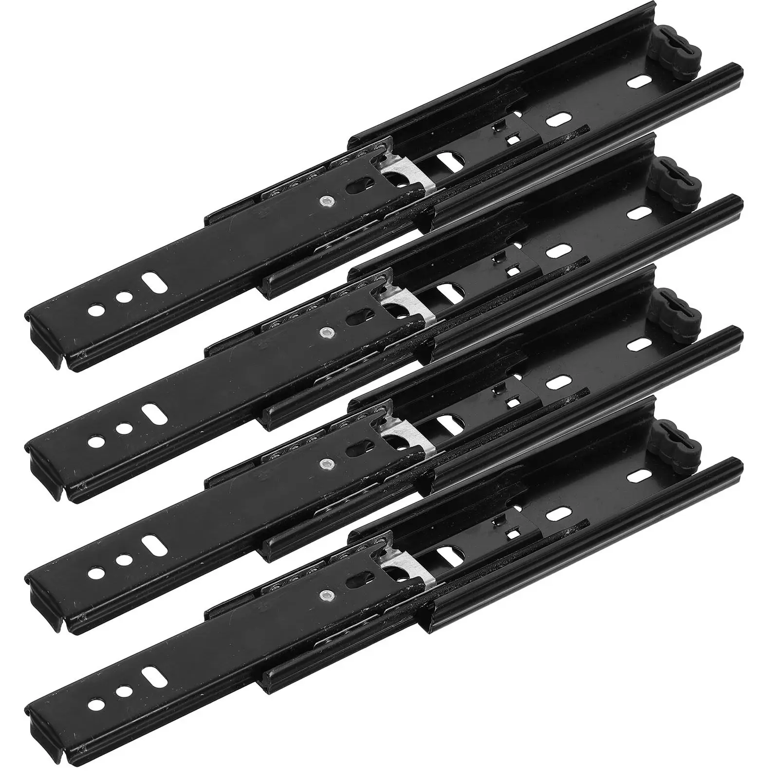 4Pcs Silent Telescopic Drawer Slides Full Extension Ball Bearing Rails Side Mount Metal Drawer Runners for Kitchen Wardrobe