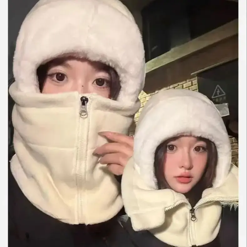 الشتاء في الهواء الطلق الدراجات مقنعين قبعة التزلج يندبروف مقاومة البرد الدافئة الصوف مبطن سميكة الرقبة حامي الصوف قناع الوجه #3