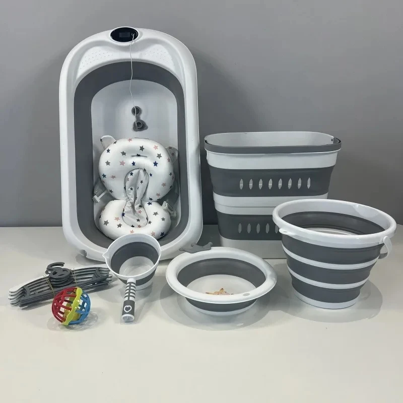 8-in-1 color box set, including bathtub/mattress/basket/bucket/poly/basin/hanger/toys