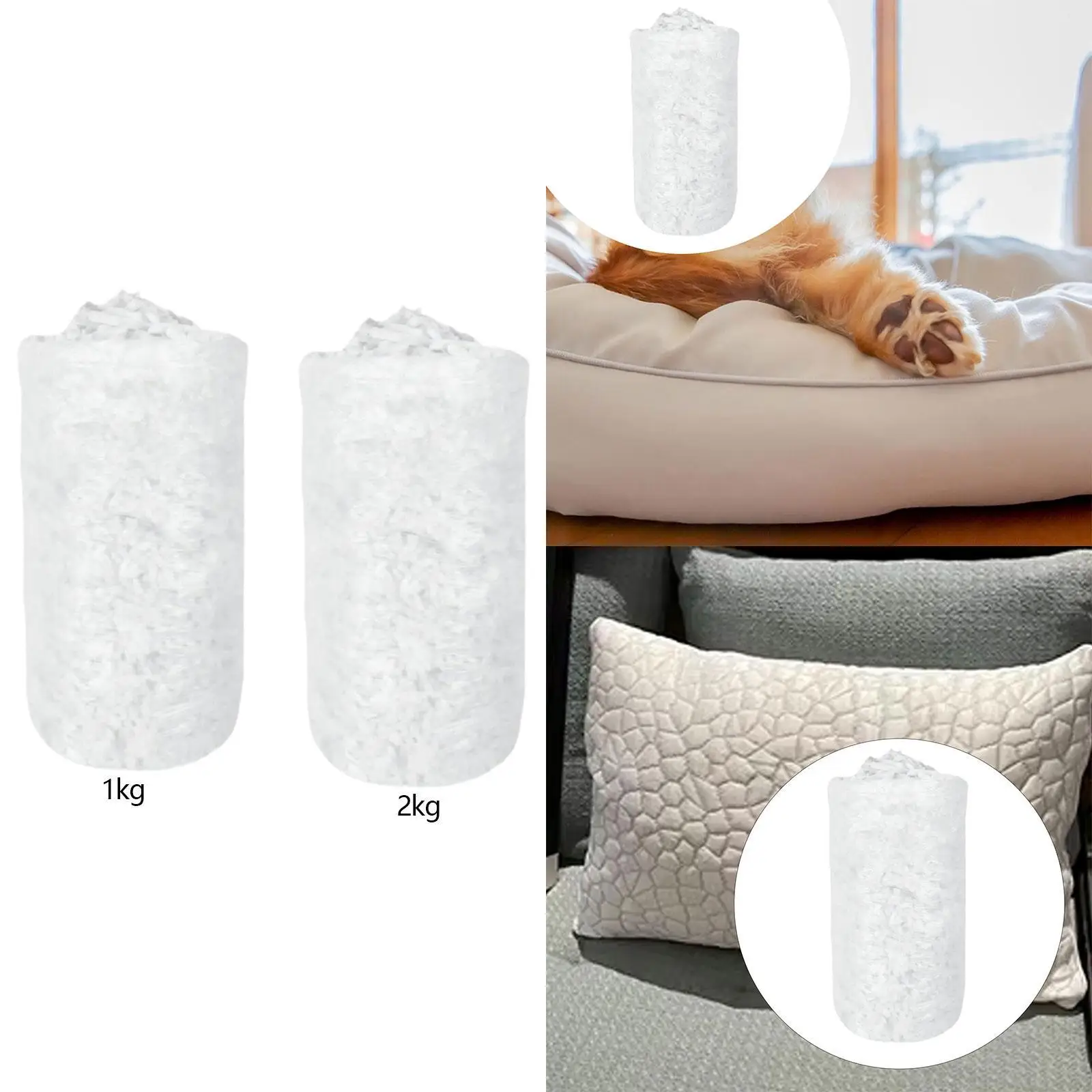 

Shredded Memory Foam Filling White Fill Replacement Stuffing Material Soft for