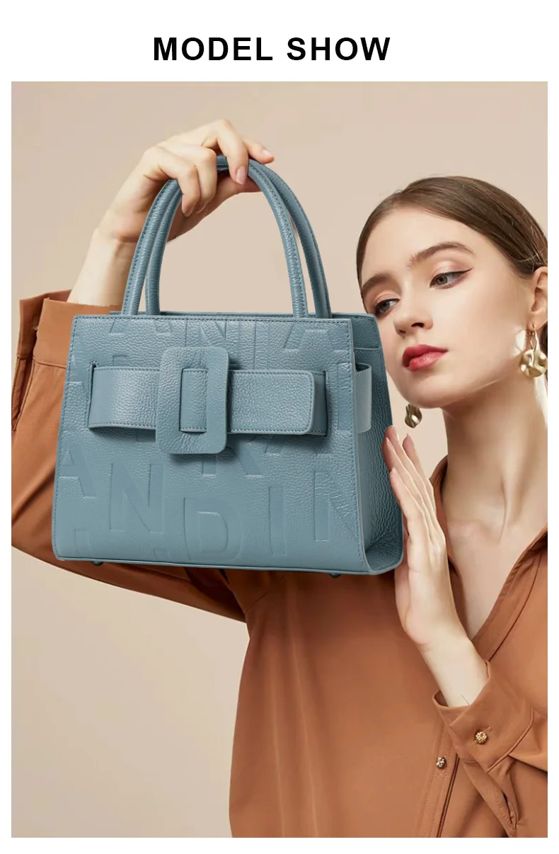 Modische und vielseitige Letter-Tasche für Damen, Handtasche & Umhängetasche aus echtem Leder, neue trendige Damenhandtasche aus Rindsleder 2026 – Detail 1