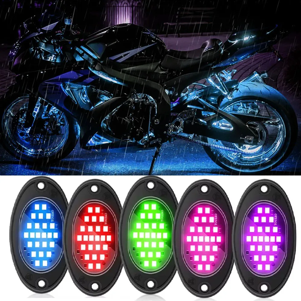 LED Motorcycle Decorative Ambient Light Rock Lamp Waterproof Moto Backlight LED Atmosphere Lamp Motorbike Bottom Contour Light