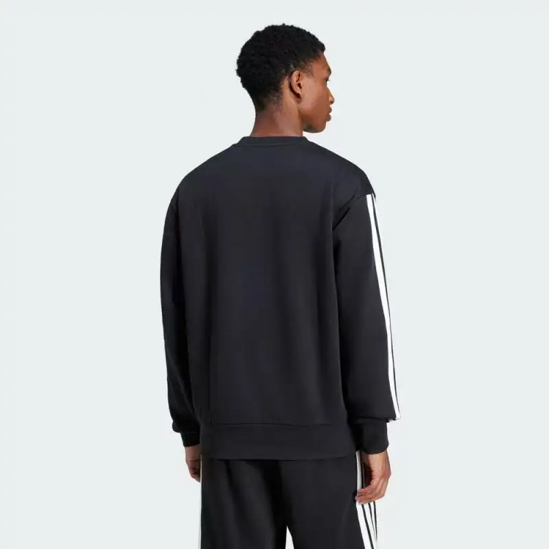 Adidas m 3S Fl Swt Sweatshirt Men's Striped Crew Neck Long Sleeve Regular Fit Drop Shoulder Stylish Versatile Comfortable Fleece Pullover Je6304
