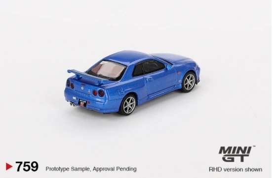 MINIGT 1:64 759 Skyline GTR R34 V-Spec Odlewany model samochodu