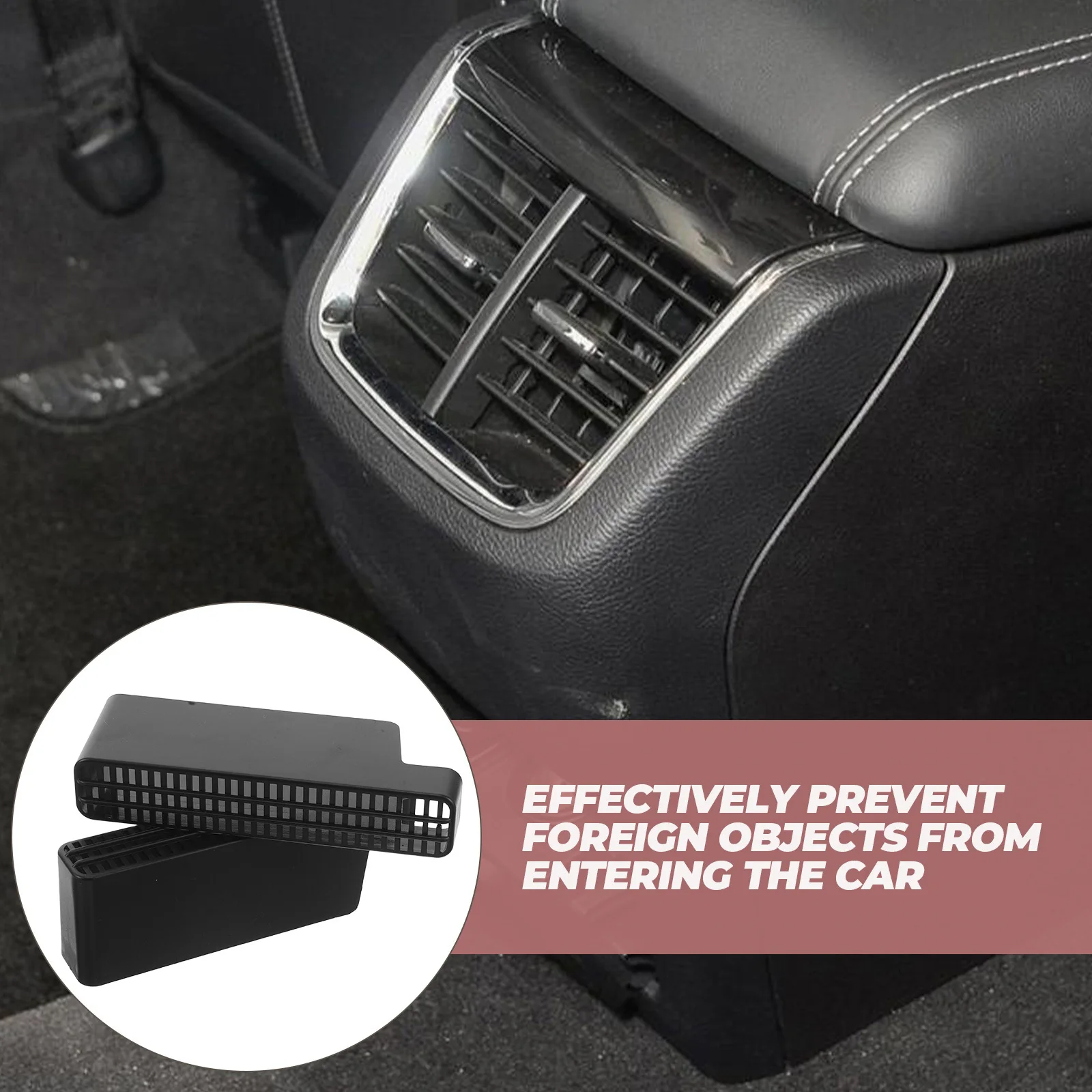 

2pcs Under Seat Air Vent Cover For Car Conditioning Outlet Protector Durable Replacement Interior Accessories Part