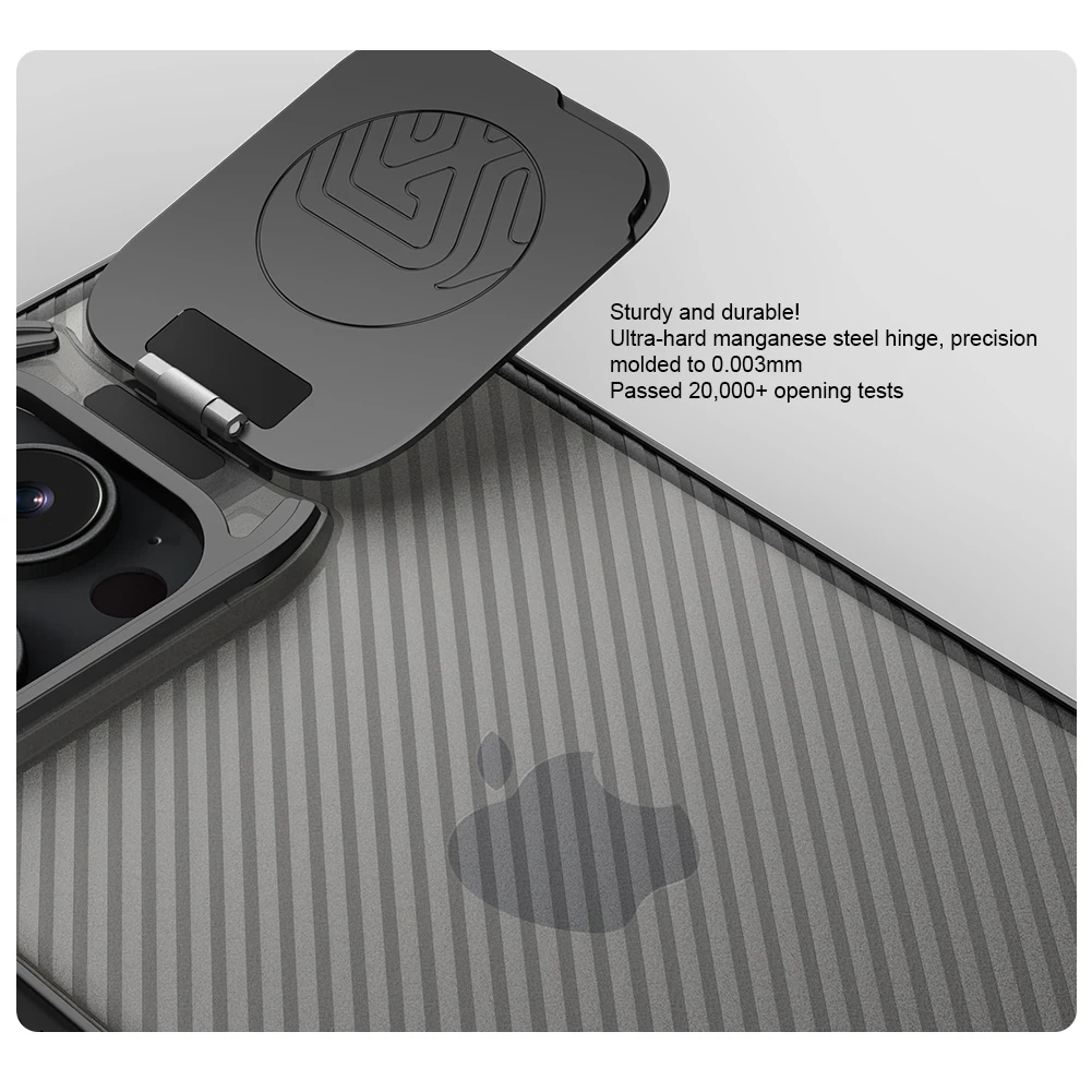 

Nillkin for Apple iPhone 16 Pro Max / 16 Pro Case Camera Cover With Stand Lens CamShield Prop Back Cover Protection Case